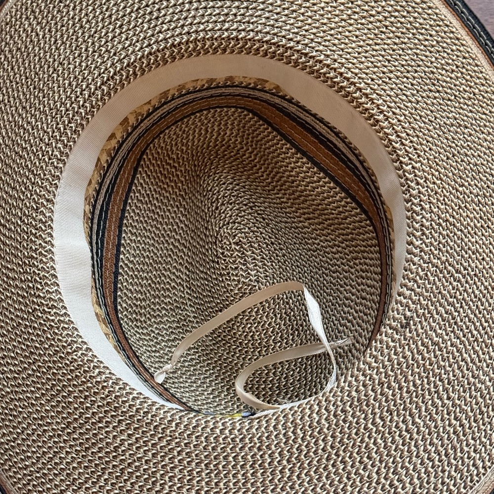 Scala Straw Sun Hat with Black and Tan Accents - Picture 8 of 8